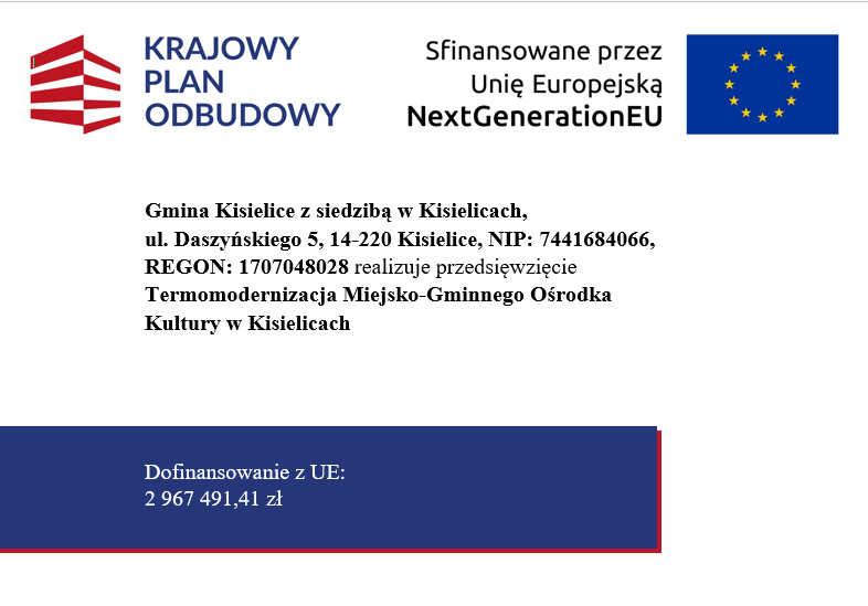 Termomodernizacja Miejsko-Gminnego Ośrodka Kultury w Kisielicach
